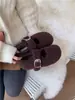Zapatos Mary Jane Retro Estilo Bosque de Suela Gruesa Forrados de Felpa para Aumentar la Altura para Mujer Otoño e Invierno 2025 Mocasines Peludos de Suela Gruesa Zapatos de Algodón