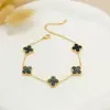 Explosiones transfronterizas 13MM traje de la suerte de cinco pétalos y trébol de cuatro hojas pulsera de joyería Joker moda collar pendientes conjunto de tres piezas