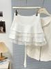 Falda de Encaje Gris Estilo Ballet Línea A Falda Tarta Primavera y Verano 2025 Nueva Falda Versátil 9312
