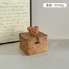 Cesta de armazenamento de rattan, caixa de armazenamento de mesa, cesta de armazenamento trançada para cosméticos e itens diversos, caixa organizadora com tampa, caixa de lanches