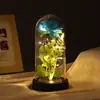 Adorno de escritorio con cúpula de cristal de flor eterna transfronterizo, soporte de exhibición acrílico de rosas multicolores, regalo de cumpleaños para amigos
