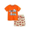 Fornecimento Transfronteiriço 26 Conjunto de Shorts de Verão para Crianças Estilo Europeu e Americano Estampa de Desenho Camiseta de Manga Curta Conjunto de Duas Peças Atacado