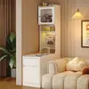 Aparador de madera maciza mueble de pared para almacenamiento mesa auxiliar para sofá mueble lateral mueble lateral estrecho mueble de almacenamiento para huecos en la pared vitrina