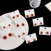Shangren Shanghe pendientes de perlas rojas nuevos de otoño e invierno, aguja de plata s925, estilo coreano, pendientes elegantes de alta calidad para mujer