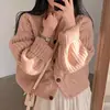 Nuevo Cárdigan para Mujer Primavera y Otoño Coreano Retro Petite Tops Holgados de Manga Larga Tejido Francés Retorcido Chaqueta