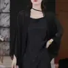 Capa de Novo Estilo com Vestido Cheongsam, Xale e Cardigã Transparente de Alta Qualidade, Roupa de Proteção Solar Estilo Coreano Super Delicada