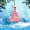 Árbol de Navidad acrílico plano creativo Regalo de Navidad festivo Hogar Decoración de espejo retrovisor de coche Colgante