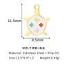 Nuevo Colgante de Tortuga con Goteo de Aceite de Acero Inoxidable Colgante de Color Esmalte Accesorios para Collares Pendientes DIY Europeos y Americanos Venta al por Mayor