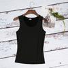 Camiseta básica sin costuras para mujer, ropa interior ajustada de seda helada, fina, con tirantes pequeños, transpirable, sin mangas, de verano