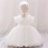 Vestido de bebé Little Princess Vestido de Semana de Agarrar Vestido de Encaje Niña Bebé Un Año Luna Llena Banquete de los Cien Días Vestido Blanco