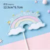 Decorações de Bolo de Aniversário Príncipe e Princesa Alan Meninos e Meninas Gêmeos Topos de Bolo para Primeiro Aniversário