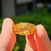 Anel Masculino Dourado Imitando Areia Espessado para Trazer Riqueza e Fortuna para Anel de Homens Idosos Joias E-Commerce Transmissão Ao Vivo Fornecimento Atacado