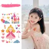 Lindo Adesivo de Tatuagem Glitter Colorido Princesa Coração Doce Fácil de Limpar Braço Peito Fofo e Interessante Adesivo Decorativo Personalizado