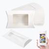 Caja de regalo de cartón creativa, caja de almohada de papel kraft con ventana transparente, caja de embalaje de dulces, caja de dulces mini para bodas