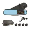 Gravador de condução com gravação dupla frontal e traseira, radar de ré, dois em um, gravador de espelho retrovisor de 4,3 polegadas, radar de ré