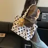 Bolso de Lona de Lunares de Nicho para Mujer 2026 Nuevo Bolso de Mano de Gran Capacidad Bolso de Hombro Moderno Estilo Casual Bolso Tote para Viaje