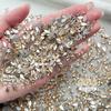 Decoraciones para Uñas, Mini Diamantes para Uñas Melard Irregulares de Fondo Plano Color Champán, Diamantes Brillantes para Uñas, Pedrería con Forma de Marquise
