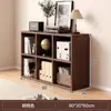 Librería de Madera Maciza Color Nogal Gabinete con Celosía Gabinete de Almacenamiento para Sala de Estar Gabinete Bajo de Pie Estantería de Pared Integrada