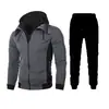Llegada Nueva Abrigo para Hombre Sudadera con Capucha de Doble Cremallera Abrigo Casual para Hombre Conjunto de Cárdigan