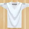 [Destaque] Camiseta Fina de Manga Longa de Outono para Homens, Elástica, Secagem Rápida, Caimento Solto, Camiseta Básica Casual Tendência com Gola Redonda