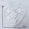 [Acessórios de Gola Falsa para Roupas Infantis] Adesivos de Tecido Bordados de Coração Branco Patch Artesanal DIY Patch Decorativo para Roupa