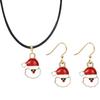 Santa Navidad Collar de Cuerda de Cera Set de Aretes Gancho para la Oreja Moda Europea y Americana Collar Creativo Aleación Joker