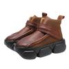 Botas Curtas Outono e Inverno 2025, Couro de Vaca de Primeira Camada, Versátil, Leve, Solado Grosso, Botas Femininas Casuais Retrô de Couro Genuíno, Envio Direto de Uma Peça