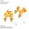 Pendientes de Acero de Titanio Chapados en Oro con Lazo Joker Transfronterizos de Alta Gama para Mujer Moda de Nicho Europea y Americana Joyería Exquisita al por Mayor