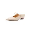 Zapatos de Mujer de Moda Primavera 2026, Versátiles, Piel Suave, Punta Fina, Hebilla Francesa, Piel de Vaca Capa Superior, Zapatillas de 5.5 cm