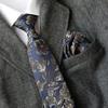 Traje de Cuadrado con Pestañas Florales de 8 CM Traje con Patrón Vintage Accesorios para Camisa Corbata Fácil de Aflojar Pañuelo de Bolsillo
