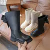 Botas Infantiles Botas Largas para Niña Elegantes Botas de Princesa con Perlas Novedades Otoño e Invierno Botas Altas tipo Martin para Niños Botas de Algodón con Felpa