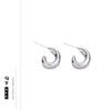 Nuevos Aretes Distintivos de Moda Simple Elegante Combinan con Todo Sentido de Alta Gama Aretes de Plata 925 Zircón Apilados para Hueso de la Oreja Mujeres