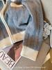 Chaqueta de punto con cremallera contrastante en gris y blanco y solapas para mujer, estilo perezoso, suave y ceroso, cárdigan suéter Otoño e Invierno 2023