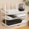 Caja de almacenamiento montada en la pared, estante para router, estante para decodificador de TV montado en la pared sin taladro
