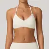 Sujetador deportivo tipo halter de Lulu con cuello en V cepillado, ropa para Pilates yoga, ropa interior a prueba de impactos para correr fitness de secado rápido