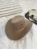 Sombrero vaquero de ante de color liso, producto popular transfronterizo para hombres y mujeres, adecuado para viajes al aire libre, protección solar y como sombrero de jazz de Xizang