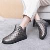 Botas de nieve de algodón para mujer, de invierno 2024, con superficie de cuero, impermeables y resistentes al frío, botines planos antideslizantes y gruesos con forro polar para madres.
