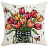 Nova Fronha de Tulipa de Primavera da Amazon Decoração de Letra e Flor Fronha de Almofada de Sofá Almofada para Casa