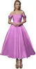 Vestido de Cetim Ombro a Ombro para Comércio Exterior e Vendas Transfronteiriças, Adequado para Noivado, Casamento, Festa de Noiva, Banquete e Vestido de Noite