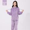 Ropa de Abrigo Gruesa con Forro Polar para Pareja Otoño e Invierno Traje para Casa Suelto Talla Grande Pijama de Franela con Cremallera para Hombre y Mujer