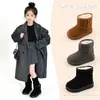 Botas de Nieve para Niños y Niñas, Nuevas Botas Cortas Slip-On de Invierno 2025, Zapatos de Algodón Gamuzado, Zapatos Cálidos con Forro de Felpa para Niños Mayores
