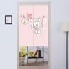Cortina de Puerta Impermeable Imitación Lino Cortina Divisoria Estilo Chino Dibujos Animados Cortina para Habitación Infantil Estilo Japonés Cortina de Media Puerta Una Pieza