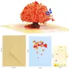 Cartão de Cumprimentos 3D Estilo Ins Árvore de Bordo Criativo Feito à Mão Dia do Professor Presente de Gratidão Lembrança de Conferência Cartão de Bênção de Aniversário