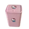 Cubo de basura abatible de gatito con tapa emergente tipo pulsador para baño y cocina del hogar, gran capacidad, diseño de dopamina con tapa
