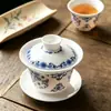 Juego de Té Dehua Gaiwan, Gaiwan Exquisito para Uso Doméstico, Simple y Elegante, Adecuado para Regalos de Negocios, Gaiwan de Regalo, Gaiwan Flotante