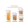 Tarro Sellador de PP Caja de Almacenamiento de Cocina con Anillo Sellador Negro Contenedor Multiespecificación Caja de Almacenamiento de Cereales Kit Combinación