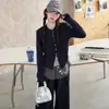 Conjunto de otoño para niña: Nuevo conjunto elegante y moderno de cárdigan y pantalón de pierna ancha para niñas mayores, de dos piezas, para 2026