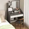 Tocador habitación minimalista moderno mesa de maquillaje para niña pequeña dormitorio principal lujo ligero espejo de alta gama mesa de maquillaje para apartamento pequeño