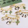 Broche de Metal Estilo Chino Panda con Goteo de Aceite Broche Tendencia Nacional Lindo Bambú Elegante Nicho Accesorios para Sudaderas Productos de Moda