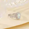 Yuebao Joyería Aguamarina Natural Plata de Ley S925 Huevo de Paloma Super Brillante Moda Lujo Ligero Alto Gama Anillo para Mujer Venta al por Mayor